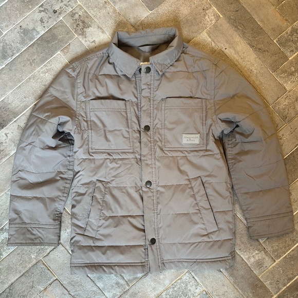 Boy’s Abercrombie & Fitch Shirt Jacket Button Down Size 7/8 Taupe - Picture 1 of 5